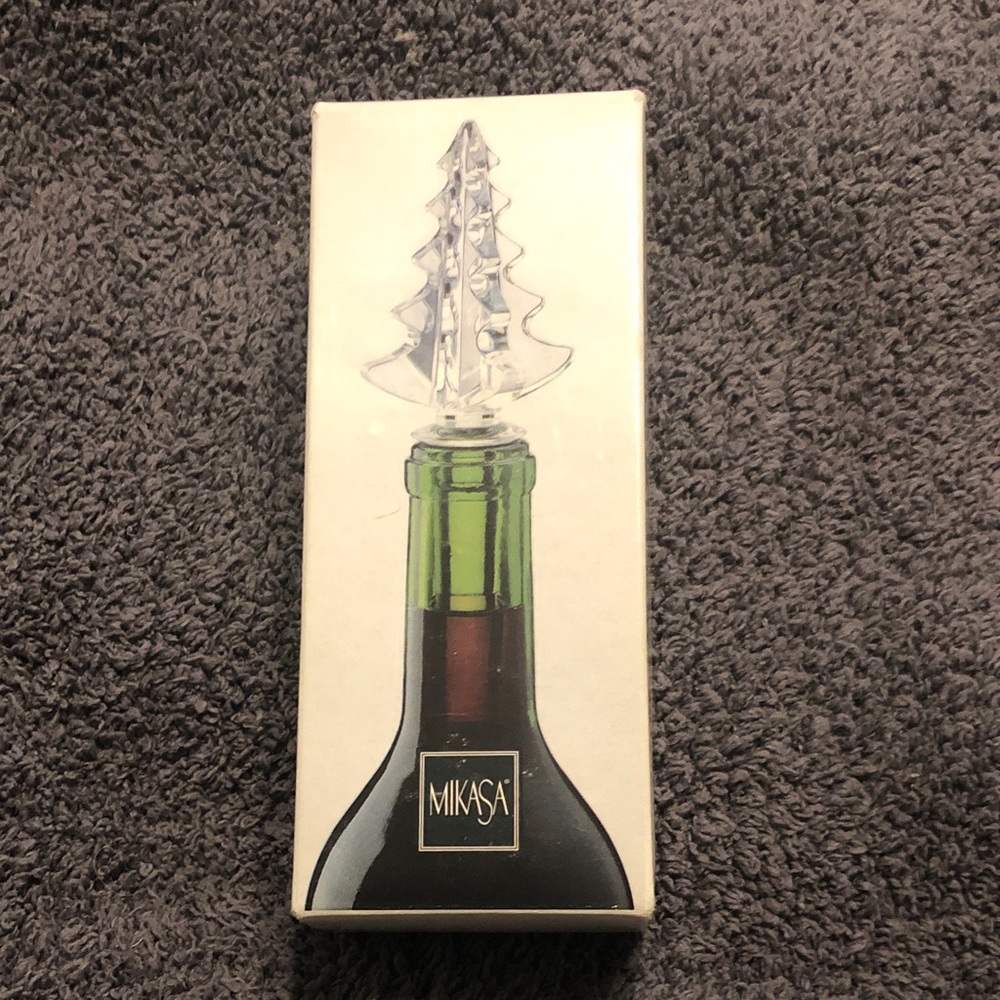Vintage Mikasa Crystal Christmas Tree Bottle Stopper